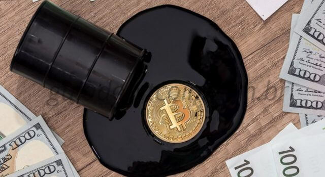 petróleo-moeda bitcoin-dólares
