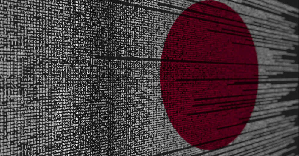 Imagem da bandeira japonesa feita de código