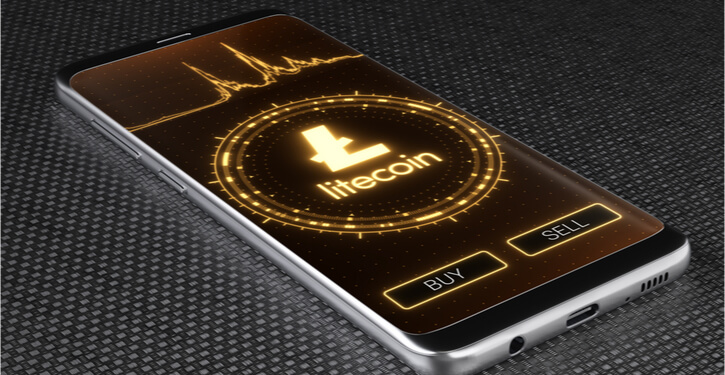 Uma imagem de smartphone com logotipo LTC e tabela de preços