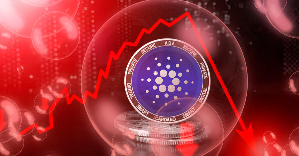 Moeda Cardano em uma bolha em fase de choque