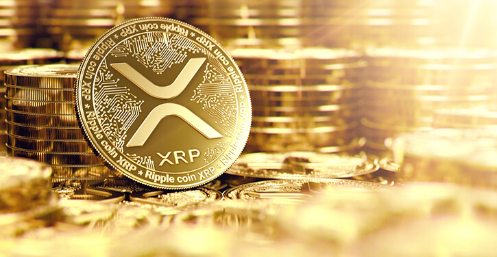 Imagem de moedas XRP empilhadas