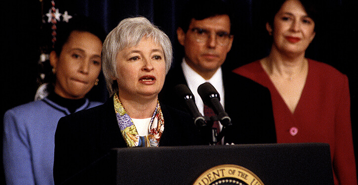 Janet Yellen em uma conferência