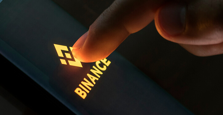 Imagem de Binance em um aplicativo de telefone