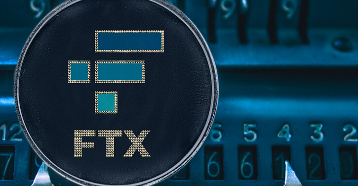 Imagem de um token FTX em um aritmômetro