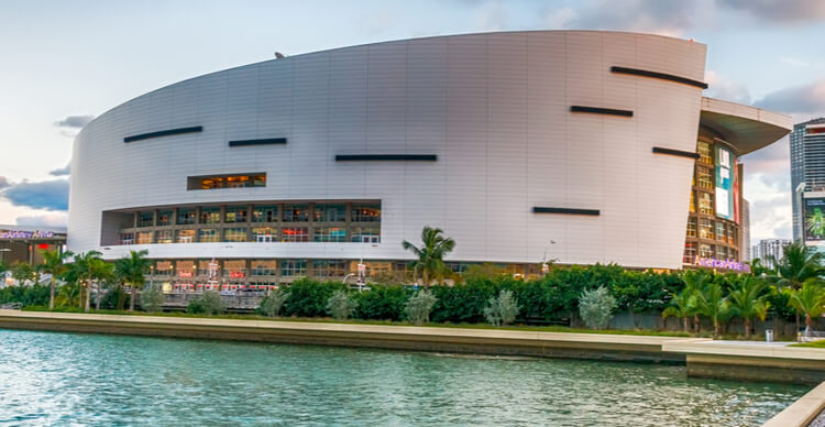 O estádio do Miami Heat