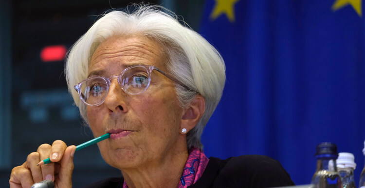 Uma imagem da presidente do BCE, Christine Lagarde