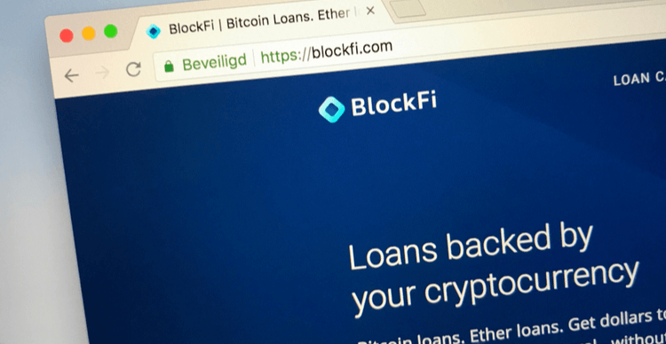 Imagem da página inicial do site BlockFi