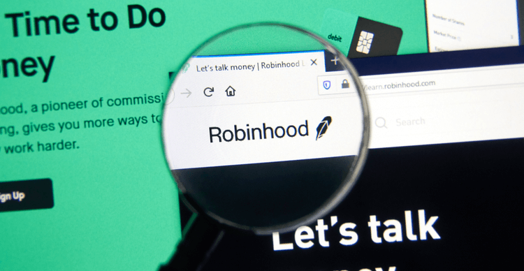 Imagem do website Robinhood